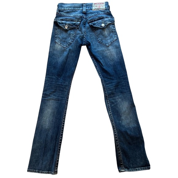 True Religion Jeans Womens Size 27 Joey Straight Flap Pocket Denim y2k low rise - Picture 1 of 10
